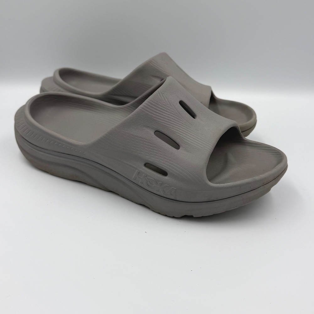 Hoka Ora Recovery Slide 3 Womens Size 7 Taupe Grey Slip On Comfort Sandals - Picture 2 of 7